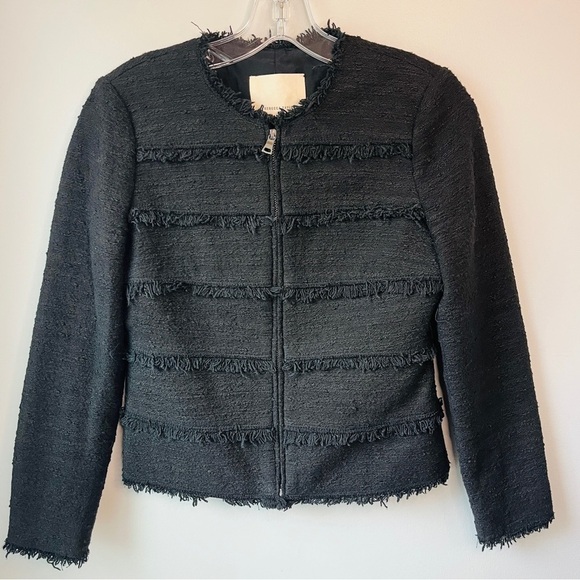 Rebecca Taylor Textured Fringe Tweed Lady Jacket - Picture 4 of 10